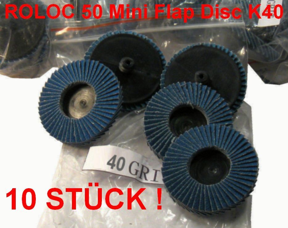 10x ROLOC Abrasive Flap Disc Grit 40 D = 50mm COARSE
