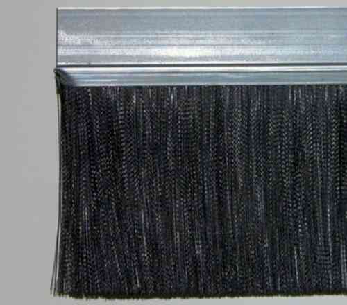 1 meter Strip Brush FH40D Zinced Steel with PP black BrushHeight BH110 Total Height TH150
