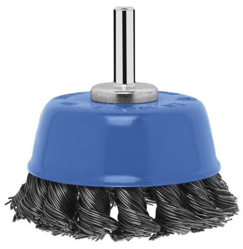 Cup Brush D65 Shank 6mm Steel Wire 0.35 twisted