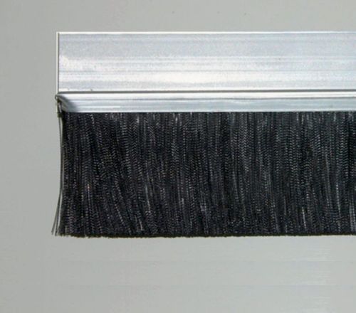 2 meter Strip Brush FH25 INOX with PP black BrushHeight BH40 Total Height TH65